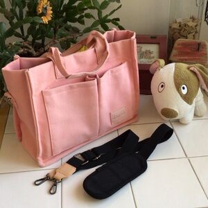 ‘Zhenmeishi’ Roomy Pink Canvas Tote/Purse